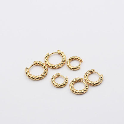 Set of 3 Pairs of Braided Hoop Earrings